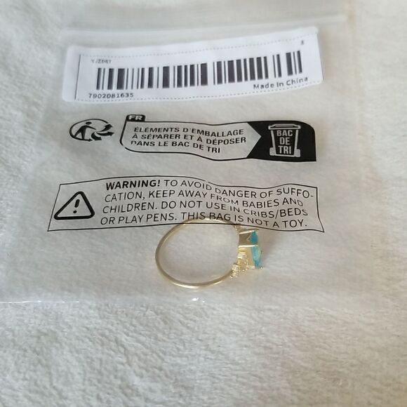 Rectangular size 8 ring ocean blue - Picture 10 of 10